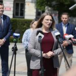 17.06.2020. Kielce. Konferencja dotycząca bonu żłobkowego. Przemawia Joanna Winiarska - radna / Wiktor Taszlow / Radio Kielce