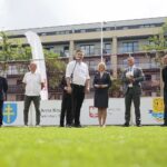 19.06.2020. Kielce. Oficjalne otwarcie turnieju „Piątka na Rynku Sport CK”. Przemawia Marcin Zychalski - prezes Stowarzyszenia Sport CK / Wiktor Taszłow / Radio Kielce