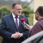 21.06.2020 Gmina Kluczewsko. Uroczystości upamiętniające działalność oddziału majora Henryka Dobrzańskiego „Hubala”. Na zdjęciu: Jan Józef Kasprzyk - szef Urzędu do Spraw Kombatantów i Osób Represjonowanych / Wiktor Taszłow / Radio Kielce