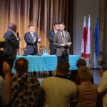 21.06.2020. Kielce. Akcja "Łączy nas Polska". Na zdjęciu (od lewej): Mariusz Gosek - poseł, Jacek Włosowicz - senator, Tomasz Jamka - członek zarządu województwa świętokrzyskiego i Patryk Jaki - europoseł / Wiktor Taszłow / Radio Kielce