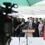 22.06.2020. Kielce. Podsumowanie naboru wniosków w ramach programu "Dofinansowanie zakupu sprzętu i wyposażenia jednostek OSP w województwie świętokrzyskim". Przemawia Krzysztof Słoń - senator / Wiktor Taszłow / Radio Kielce