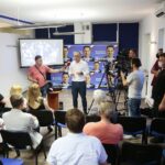 28.06.2020. Kielce. Sztab wyborczy Platformy Obywatelskiej. Przemawia Artur Gierada - przewodniczący świętokrzyskiej PO / Wiktor Taszłow / Radio Kielce