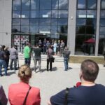 30.06.2020. Kielce. Uroczyste otwarcie budynku CENWIS Politechniki Świętokrzyskiej. Na zdjęciu (w środku od lewej):  Krzysztof Słoń - senator, Anna Krupka - wiceminister sportu, Renata Janik - wicemarszałek województwa świętokrzyskiego / Wiktor Taszłow / Radio Kielce