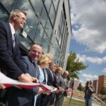 30.06.2020. Kielce. Uroczyste otwarcie budynku CENWIS Politechniki Świętokrzyskiej. Na zdjęciu (od lewej): Wiesław Trąbczyński -