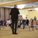 04.06.2020. Kielce. Rozpoczęcie kampanii promocyjnej "świętokrzyskie czaruje - poleć na zdrowie". Przemawia Bogdan Wenta – prezydent miasta Kielce / Wiktor Taszłow / Radio Kielce