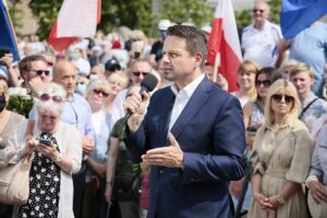 07.06.2020. Kielce. Wizyta Rafała Trzaskowskiego w Kielcach. Na zdjęciu: Rafał Trzaskowski - prezydent Warszawy / Wiktor Taszłow / Radio Kielce