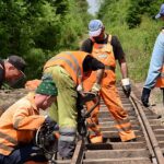 03.06.2020. Starachowice, Remont torowiska kolejki wąskotorowej / Powiat Starachowice
