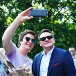 13.06.2020 Starachowice. Spotkanie w ramach akcji Łączy nas Polska. Na zdjęciu od prawej europoseł Dominik Tarczyński / Emilia Sitarska / Radio Kielce