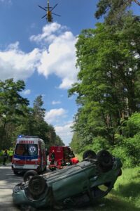 25.07.2020. Ruda Maleniecka. Wypadek przy skrzyżowaniu DK 74 i 42 / OSP KSRG Ruda Maleniecka