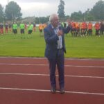 19.07.2020. Ożarów. Finał Pucharu Polski. Na zdjęciu (w środku): Mirosław Malinowski - prezes  Świętokrzyskiego Związku Piłki Nożnej / Maciej Makuła / Radio Kielce