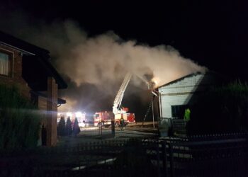 23.07.2020. Baćkowice. Pożar zabudowań gospodarczych / OSP Baćkowice