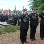 12.07.2020 Swaryszów. Obchody Dnia Walki i Męczeństwa Wsi Polskiej. Na zdjęciu (od lewej): January Ejsmond, Jacek Sroka, Adam Siekanka - zarząd gminny OSP Sędziszów / Ewa Pociejowska-Gawęda / Radio Kielce