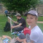 Jędrzejów. Piknik Malarski. Na zdjęciu: Justyna Maciantowicz / Ewa Pociejowska-Gawęda / Radio Kielce