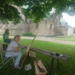 Jędrzejów. Piknik Malarski. Na zdjęciu, od prawej: Urszula Lubczyńska-Gładka / Ewa Pociejowska-Gawęda / Radio Kielce