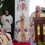 19.07.2020. Małogoszcz. Prymicyjna msza święta arcybiskupa Henryka Jagodzińskiego. Na zdjęciu (w środku): abp. Henryk Jagodziński / Ewa Pociejowska-Gawęda / Radio Kielce