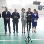 03.07.2020. Pawłów. Wizyta Marleny Maląg, minister rodziny, pracy i polityki społecznej. Na zdjęciu (od lewej): Zbigniew Koniusz - wojewoda świętokrzyski, Marek Kwitek - poseł, Krzysztof Lipiec - poseł, Marlena Maląg - minister rodziny, pracy i polityki społecznej, Andrzej Kryj - poseł, Agata Wojtyszek - poseł / Jarosław Kubalski / Radio Kielce