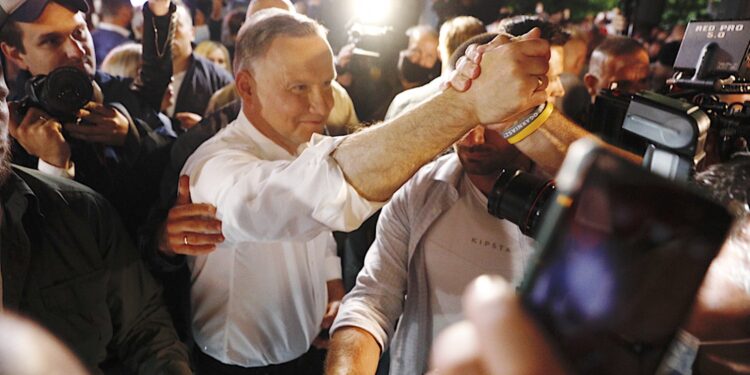 06.07.2020. Końskie. Prezydent RP Andrzej Duda na Rynku / Jarosław Kubalski / Radio Kielce