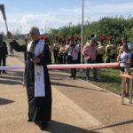 10.07.2020. Staszów. Otwarcie Parku im. Górników Siarkowych. Na zdjęciu: ks. Edward Zieliński - proboszcz parafii św. Barbary w Staszowie / Grażyna-Szlęzak-Wójcik / Radio Kielce