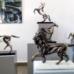 11.07.2020 Sandomierz. Rzeźby Stanisława Wysockiego i Michała Wysockiego w BWA / Grażyna Szlęzak-Wójcik / Radio Kielce