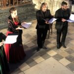 12.07.2020. Sandomierz.  II letni Festiwal Muzyki Sakralnej „Ucho Igielne”. Na zdjęciu (od lewej): Liliana Pociecha, Dobromiła Lebiecka, Paweł Fundament, Piotr Brajner / Grażyna-Szlęzak-Wójcik / Radio Kielce