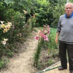 19.07.2020. Sandomierz. Lilie państwa Czerwińskich. Na zdjęciu: Marceli Czerwiński / Grażyna Szlęzak-Wójcik / Radio Kielce