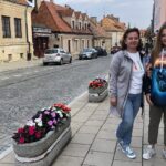 18.07.2020. Sandomierz. Turyści. Na zdjęciu: Sylwia Kotowska z córką Martą - turystki z Łodzi / Grażyna-Szlęzak-Wójcik / Radio Kielce