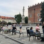 18.07.2020. Sandomierz. Turyści. Na zdjęciu: Sylwia Kotowska z córką Martą - turystki z Łodzi / Grażyna-Szlęzak-Wójcik / Radio Kielce