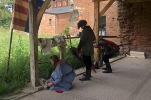 28.07.2020. Sandomierz. Plan zdjęciowy reportażu o Henryku Sandomierskim i Templariuszach / Grażyna Szlęzak-Wójcik / Radio Kielce