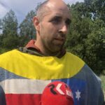 28.07.2020. Sandomierz. Plan zdjęciowy reportażu o Henryku Sandomierskim i Templariuszach. Na zdjęciu: Maciej Bury - odtwórca roli Henryka Sandomierskiego / Grażyna Szlęzak-Wójcik / Radio Kielce