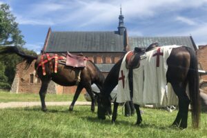 28.07.2020. Sandomierz. Plan zdjęciowy reportażu o Henryku Sandomierskim i Templariuszach / Grażyna Szlęzak-Wójcik / Radio Kielce