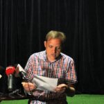 28.07.2020. Kielce. Konferencja prasowa dotycząca IV edycji Wakacyjnego Festiwalu Sztuki dla Dzieci i Młodzieży "Hurra! Art!". Na zdjęciu: Robert Drobniuch - dyrektor Teatru Lalki i Aktora „Kubuś” w Kielcach / Faustyna Terelak / Radio Kielce