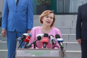 20.07.2020. Kielce. Konferencja w Wojewódzkich Funduszu Ochrony Środowiska i Gospodarki Wodnej. Na zdjęciu: Anna Krupka - wiceminister sportu / Magdalena Blicharska / Radio Kielce