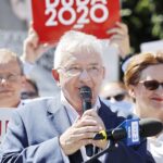 01.07.2020 Kielce. Marszałek Sejmu Elżbieta Witek spotkała się z kielczanami. Poseł Krzysztof Lipiec i poseł Agata Wojtyszek / Jarosław Kubalski / Radio Kielce