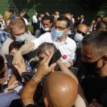 09.07.2020 Jędrzejów. Wizyta premiera Mateusza Morawieckiego. Na zdjęciu (w środku): premier Mateusz Morawiecki / Jarosław Kubalski / Radio Kielce