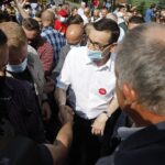09.07.2020 Jędrzejów. Wizyta premiera Mateusza Morawieckiego. Na zdjęciu (w środku): premier Mateusz Morawiecki / Jarosław Kubalski / Radio Kielce