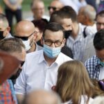 09.07.2020 Jędrzejów. Wizyta premiera Mateusza Morawieckiego. Na zdjęciu (w środku): premier Mateusz Morawiecki / Jarosław Kubalski / Radio Kielce