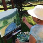 04.07.2020. Mostki. Plener malarski „Krajobraz w paski” / Agnieszka Włodarczyk-Mazurek