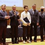 14.07.2020. Kielce. Sesja Sejmiku Województwa świętokrzyskiego. Na zdjęciu (od lewej): Andrzej Pruś - przewodniczący sejmiku województwa, Zbigniew Koniusz - wojewoda świętokrzyski, Patryk Jurkowski – Czarni Połaniec, Tomasz Jamka - członek zarządu Województwa Świętokrzyskiego, Andrzej Bętkowski - marszałek województwa świętokrzyskiego / Wiktor Taszłow / Radio Kielce