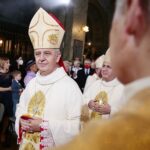 18.07.2020. Kielce. Święcenia biskupie ks. Henryka Jagodzińskiego w Bazylice Katedralnej w Kielcach. Na zdjęciu (w środku): biskup Jan Piotrowski / Wiktor Taszłow / Radio Kielce