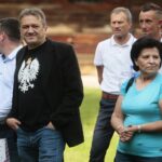 18.07.2020. Tokarnia. Piknik zwycięstwa. Na zdjęciu (z lewej): Mirosław Gębski - starosta kielecki / Wiktor Taszłow / Radio Kielce