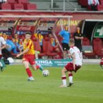 18.07.2020. Kielce. 37. kolejka PKO Ekstraklasy: Korona Kielce - ŁKS Łódź. Na zdjęciu (drugi z lewej): Mateusz Sowiński / Wiktor Taszłow / Radio Kielce