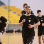 23.07.2020. Kielce. Trening PGE Kielce. Na zdjęciu (od lewej): Cezary Surgiel, Władysław Kulesz, Artiom Karaliok i Szymon Sićko / Wiktor Taszłow / Radio Kielce
