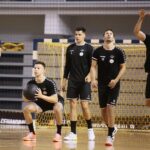23.07.2020. Kielce. Trening PGE Kielce. Na zdjęciu (od lewej): Władysław Kulesz, Michał Olejniczak, Szymon Sićko, Igor Karacić i Alex Dujszebajew / Wiktor Taszłow / Radio Kielce