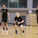 23.07.2020. Kielce. Trening PGE Kielce. Na zdjęciu (od lewej): Igor Karacić, Cezary Surgiel i Sighvaldi Björn Gudjonsson / Wiktor Taszłow / Radio Kielce