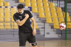 23.07.2020. Kielce. Trening PGE Kielce. Na zdjęciu: Nicolas Tournat / Wiktor Taszłow / Radio Kielce