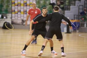 23.07.2020. Kielce. Trening PGE Kielce. Na zdjęciu: Branko Vujović / Wiktor Taszłow / Radio Kielce