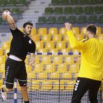 23.07.2020. Kielce. Trening PGE Kielce. Na zdjęciu: Nicolas Tournat / Wiktor Taszłow / Radio Kielce