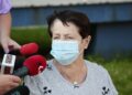 24.07.2020. Kielce. Wojewódzki Szpital Zespolony. Pacjentka, która jako pierwsza w województwie świętokrzyskim przeszła przeszczep nerki, spotkała się z mediami. Na zdjęciu: Teresa Ślusarczyk, której została przeszczepiona nerka / Wiktor Taszłow / Radio Kielce