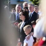 01.07.2020. Skalbmierz. Wizyta marszałek Sejmu Elżbiety Witek. W środku: Elżbieta Witek - marszałek Sejmu / Wiktor Taszłow / Radio Kielce