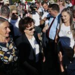 01.07.2020. Skalbmierz. Wizyta marszałek Sejmu Elżbiety Witek. W środku: Elżbieta Witek - marszałek Sejmu / Wiktor Taszłow / Radio Kielce